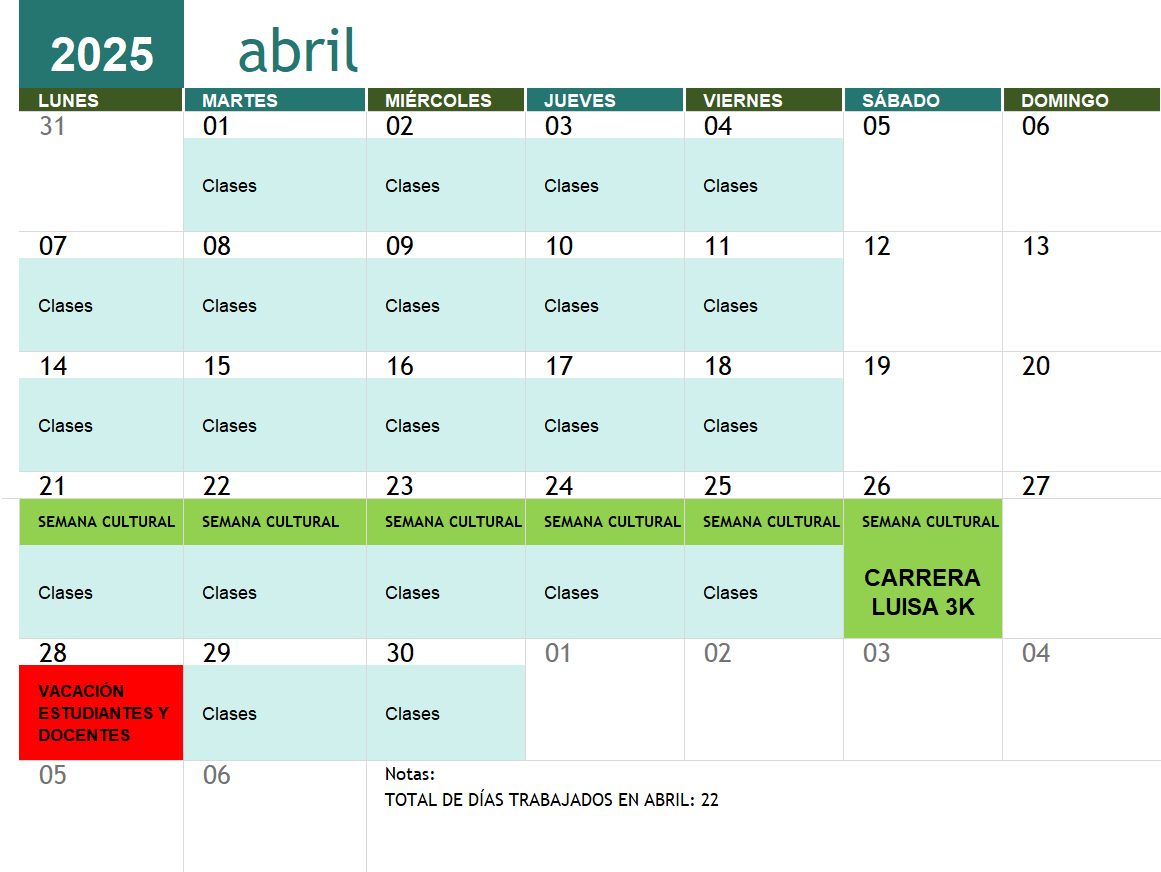 Cronogrma Abril 2024