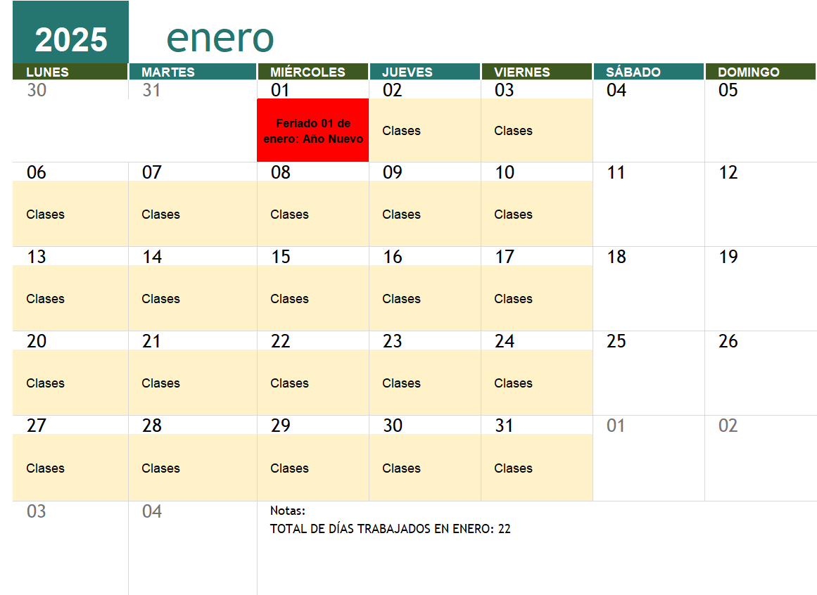 Cronogrma Enero 2024